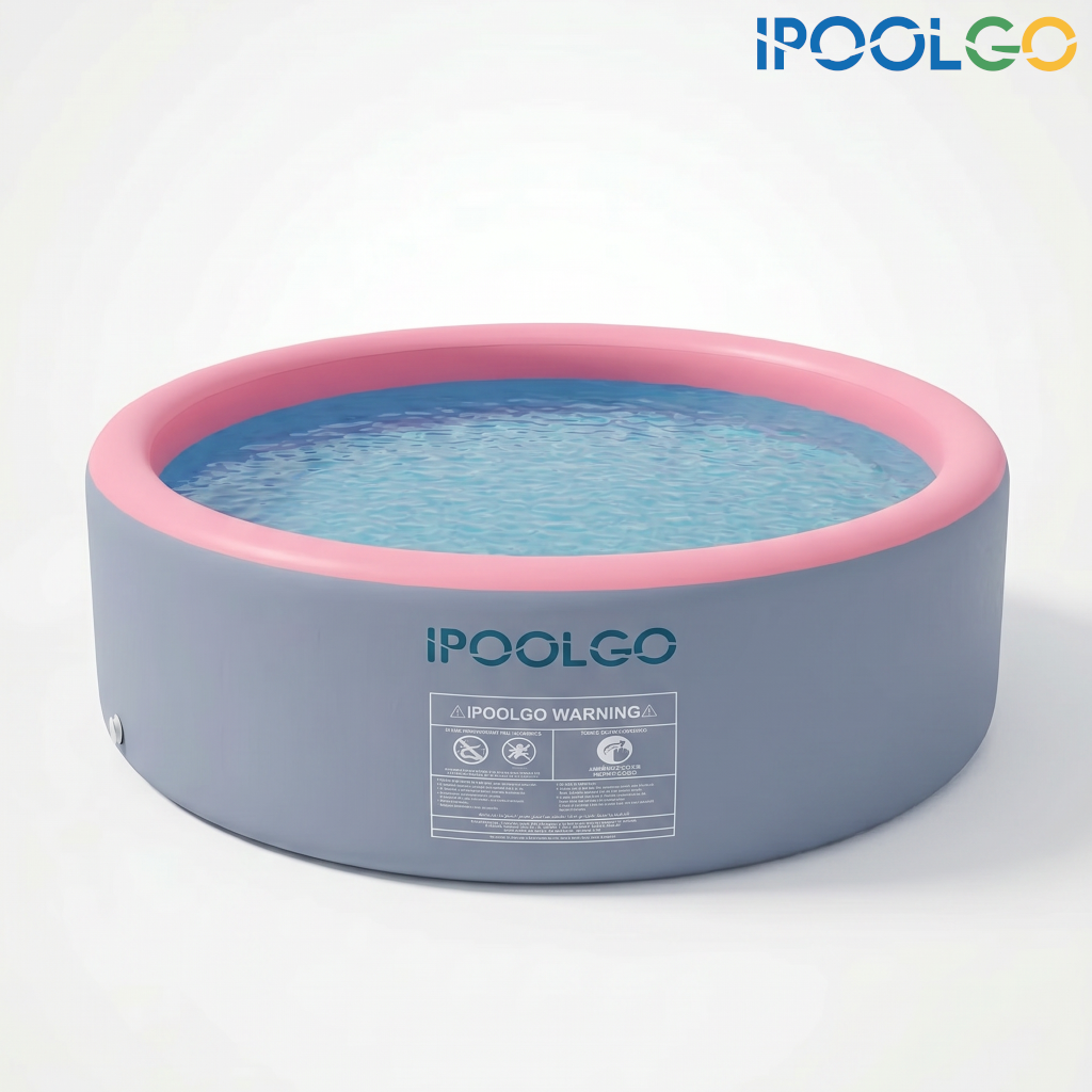 Бассейн круглый надувной т.м. IPOOLGO®, D300 х H120 см Розовый