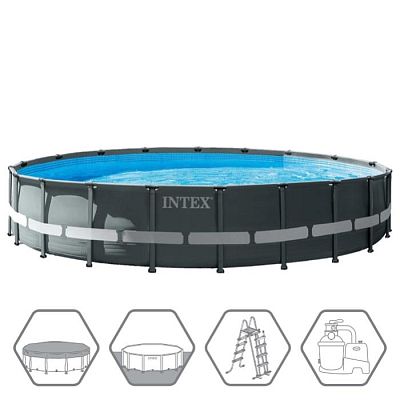 Бассейн каркасный 610 х 122 см Ultra XTR Frame, фильтр-насос, лестница, тент, подстилка